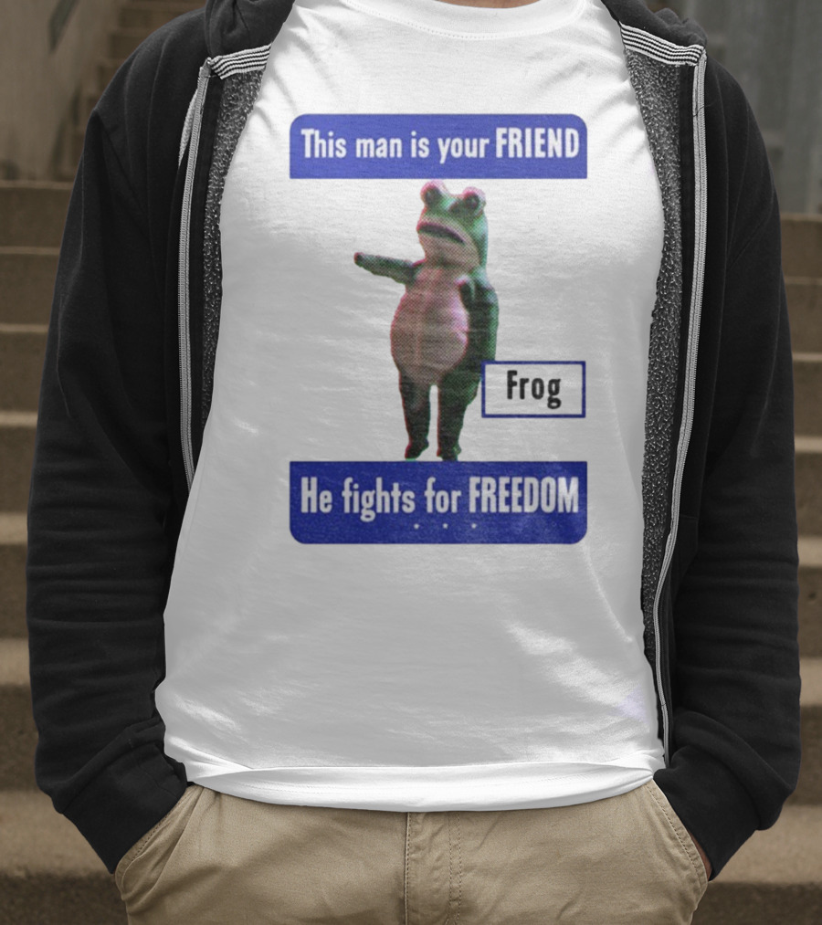 Portland Frog This Man Is Your Friend He Fights For Freedom Anti-ICE T-Shirt