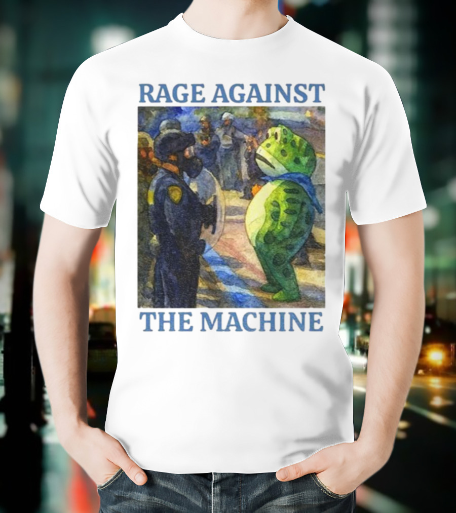 Rage Against The Machine Portland Frog Protest Scene T-Shirt