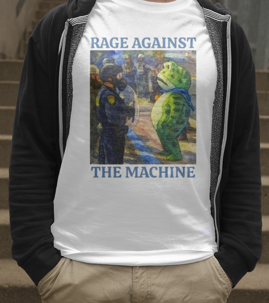 Rage Against The Machine Portland Frog Protest Scene T-Shirt