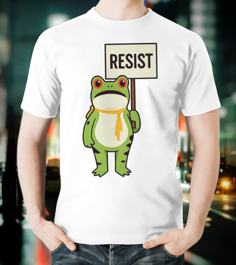 Resist Portland Frog Protest Anti ICE Sign T-Shirt