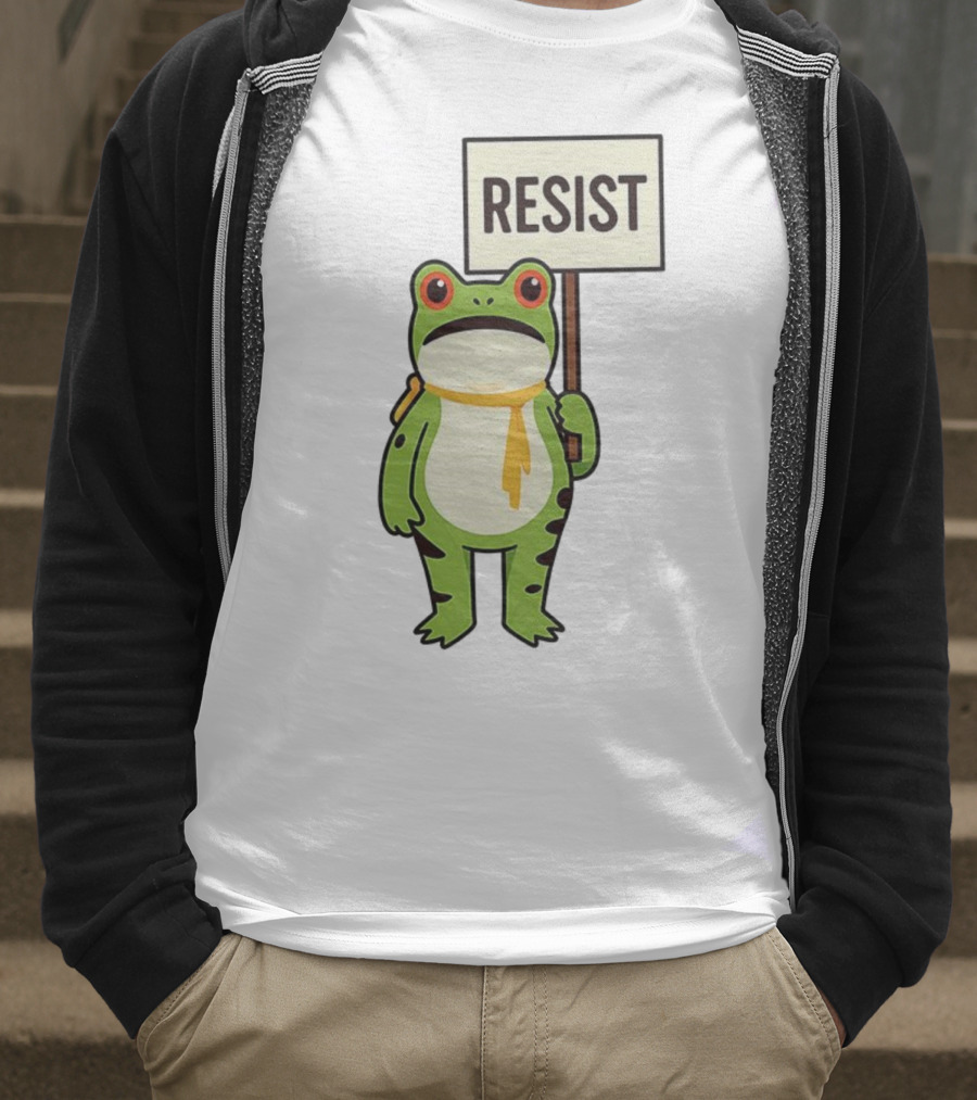 Resist Portland Frog Protest Anti ICE Sign T-Shirt