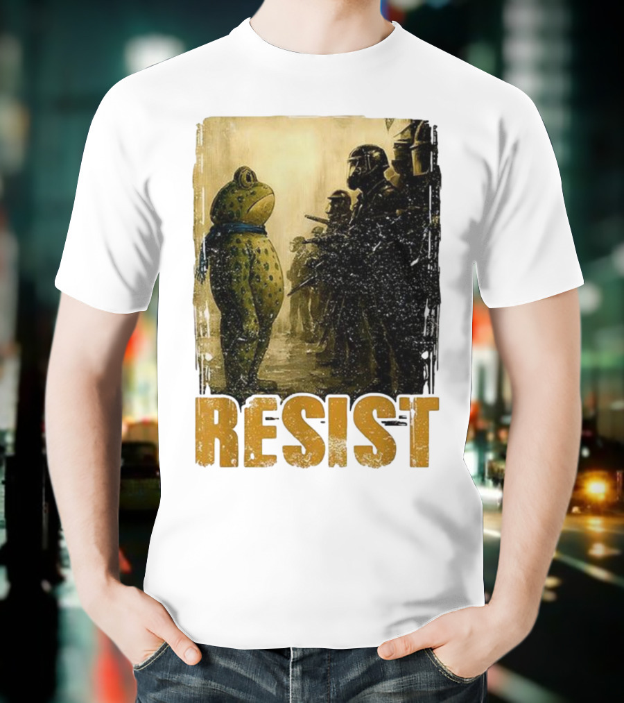 Resist Portland Protest Frog Standoff With Riot Police T-Shirt