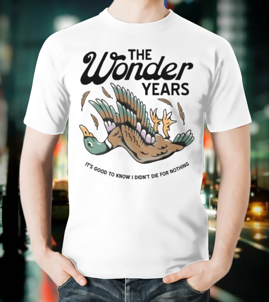 The Wonder Years Mallard Flying Feathers Falling Design T-Shirt