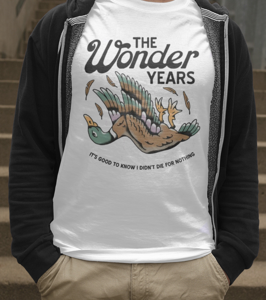 The Wonder Years Mallard Flying Feathers Falling Design T-Shirt