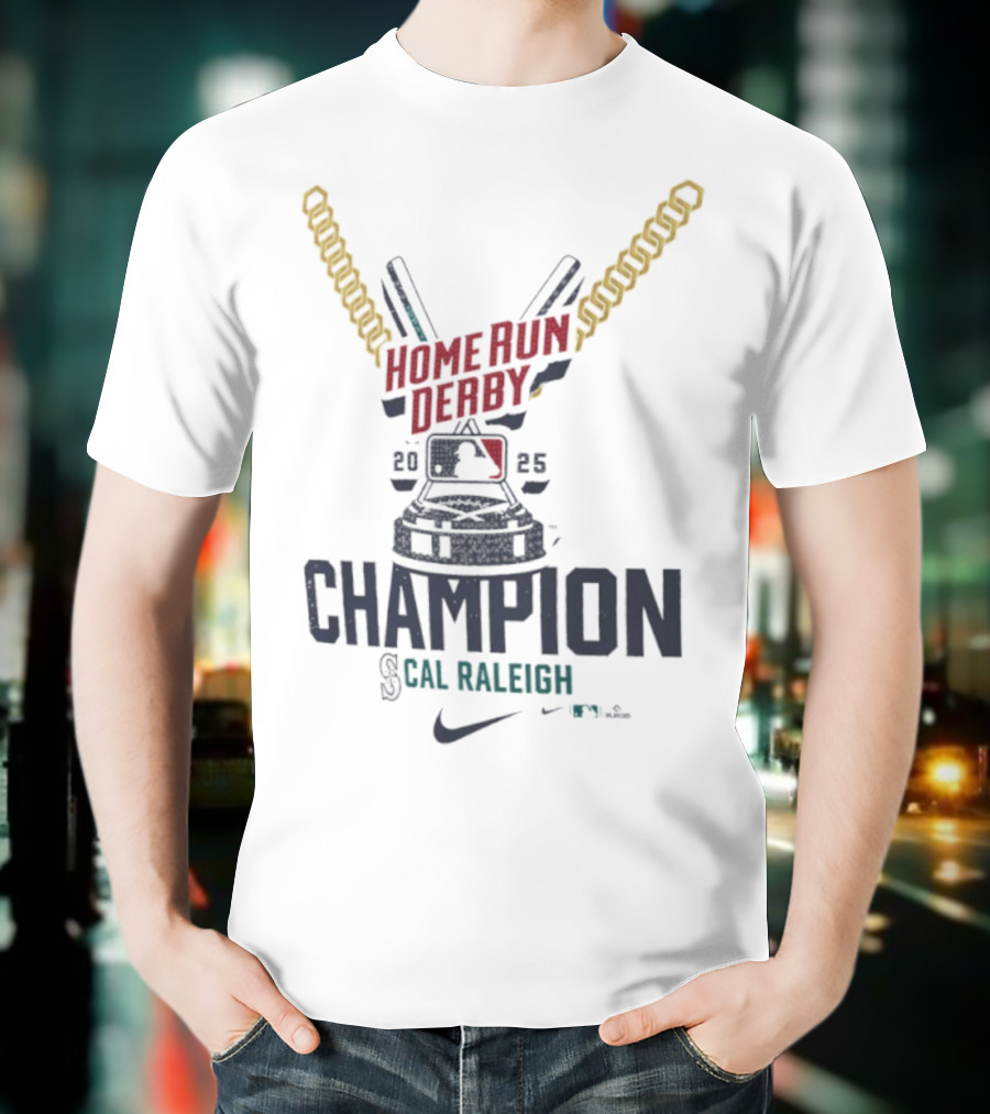 Seattle Mariners Cal Raleigh 2025 Home Run Derby Champion Nike MLB T-Shirt