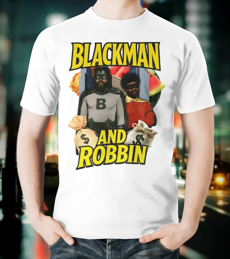 Blackman And Robbin Urban Twist Iconic Duo Bold Parody T-Shirt