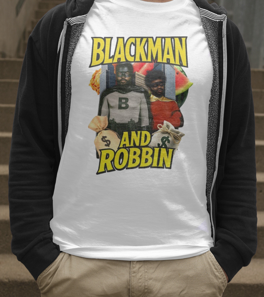 Blackman And Robbin Urban Twist Iconic Duo Bold Parody T-Shirt