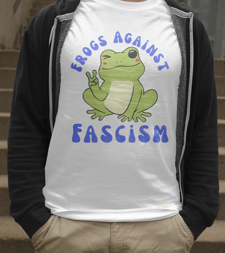 Frogs Against Fascism Cute Peaceful Frog Meme T-Shirt