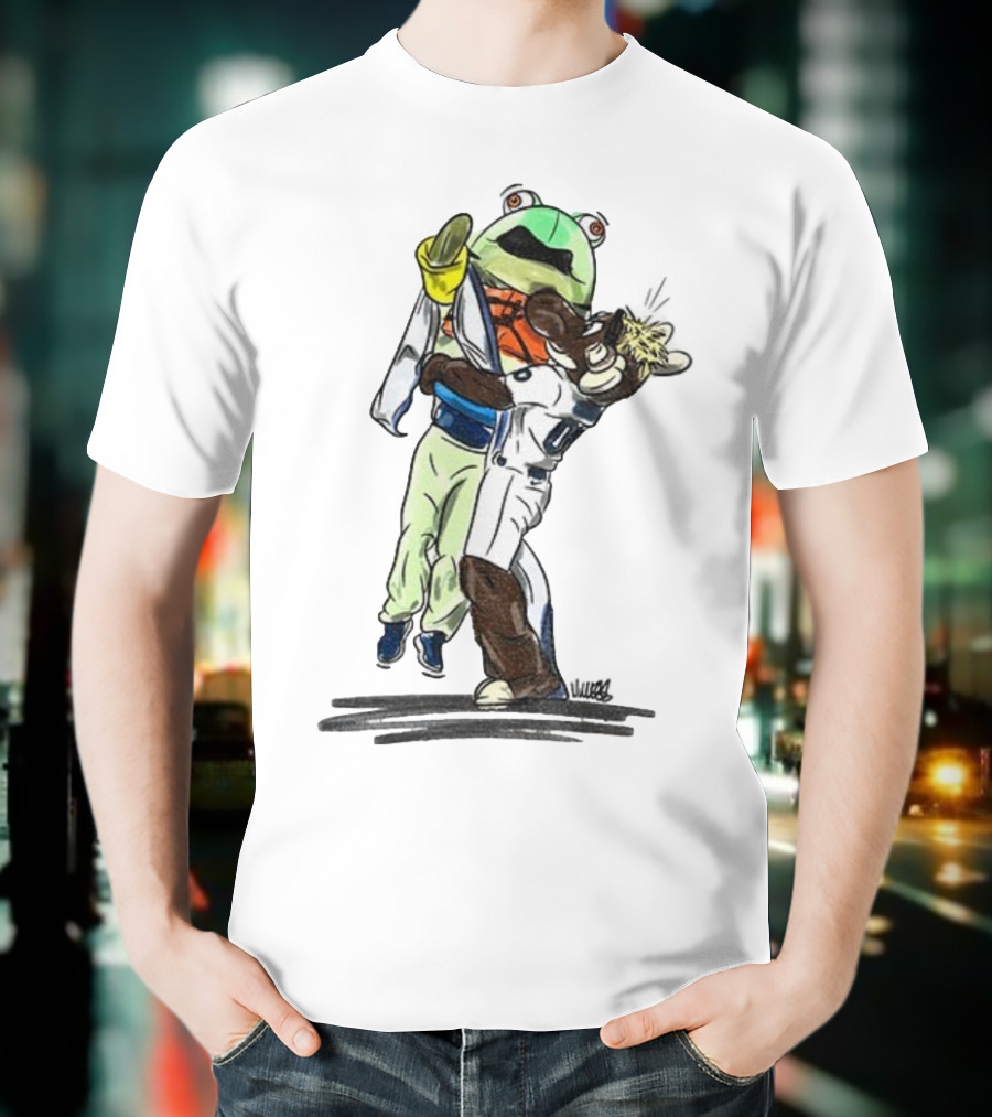 Mariner Moose Hugging Frog Mascot Seattle Mariners MLB Baseball 2025 T-Shirt
