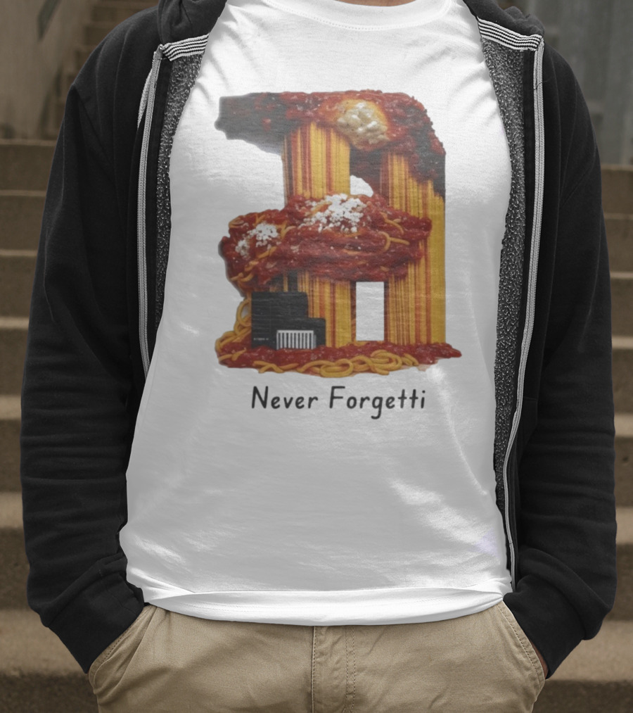 Never Forgetti Spaghetti 9/11 Memory Loss Awareness T-Shirt