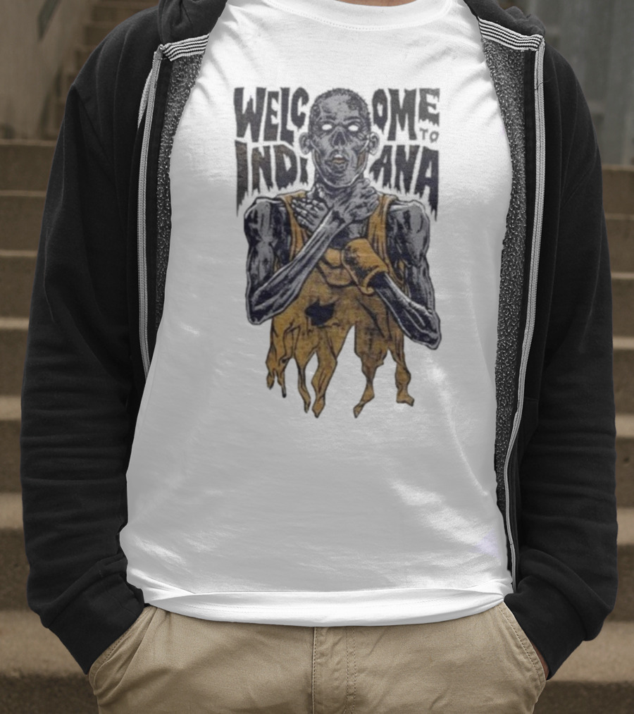 New York Knicks Killer Welcome To Indiana Pacers Zombie Player Choking Graphic T-Shirt