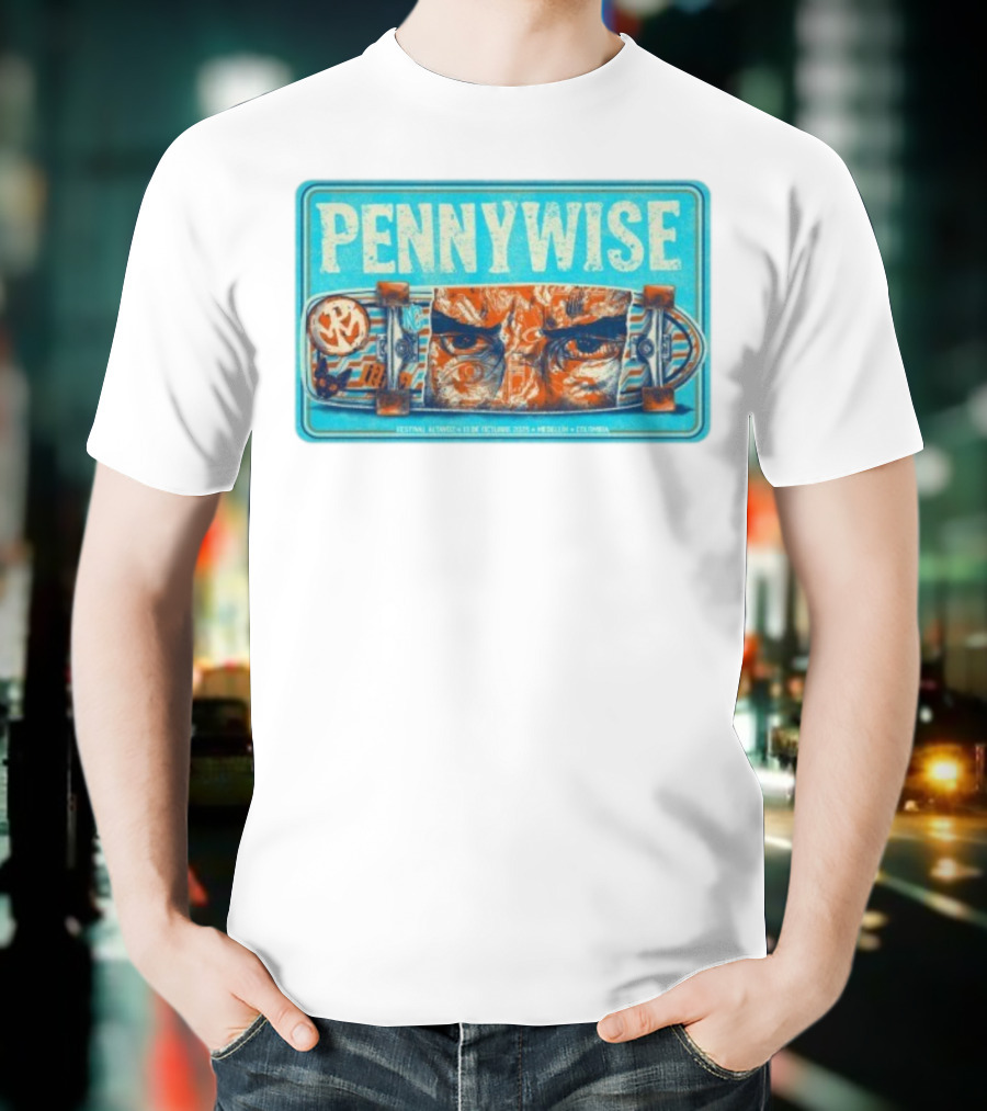 Pennywise Festival Altavoz Medellín CO Octubre 13 2025 Skateboard Art T-Shirt