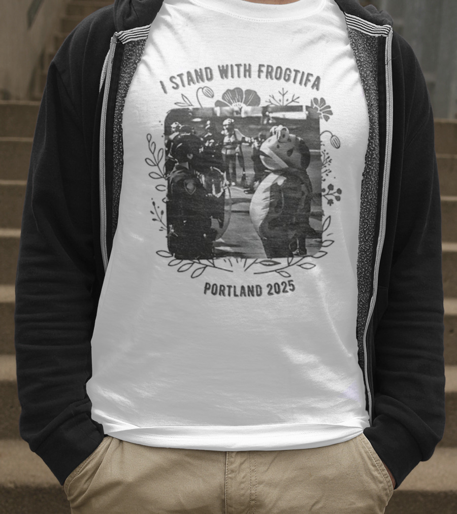 I Stand With Frogtifa Portland Frog Portland 2025 T-Shirt