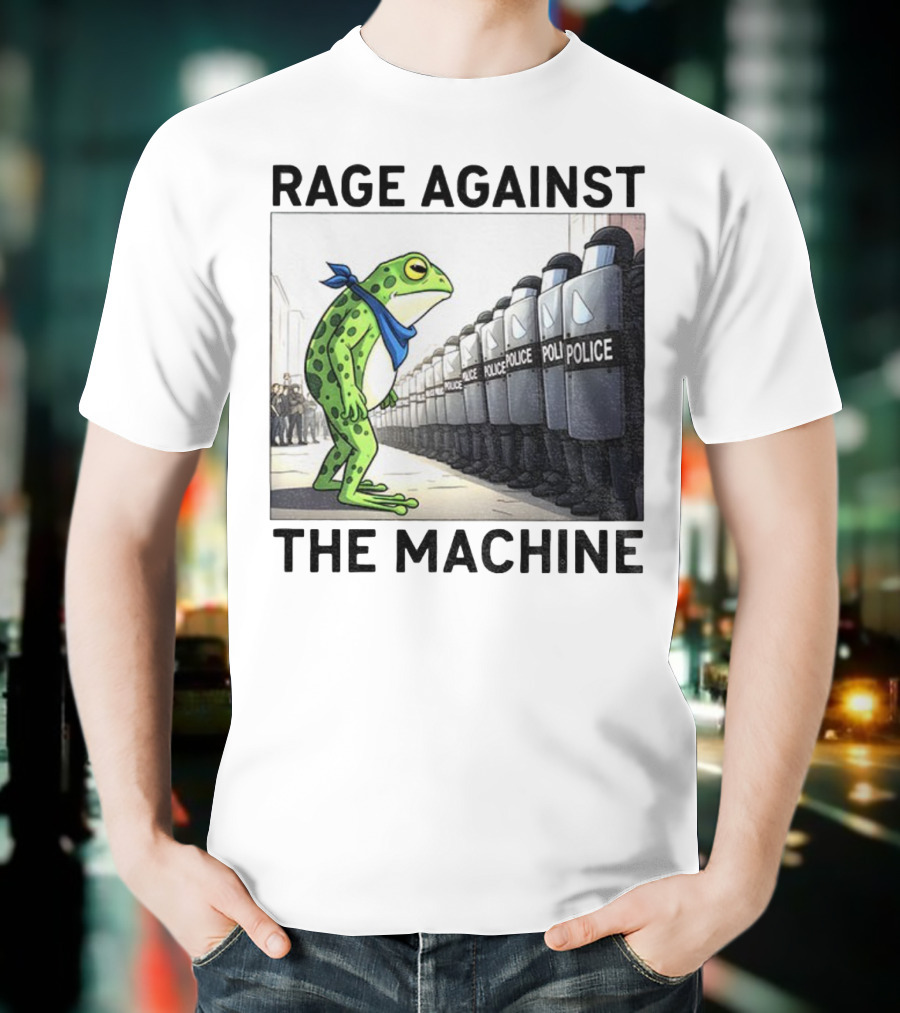 Rage Against The Machine Portland Frog Police Anti-Fascism Vintage T-Shirt