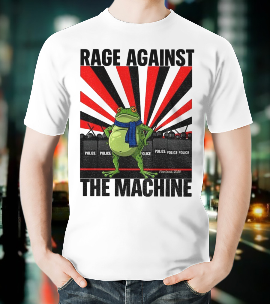 Rage Against The Machine Portland Frog Police 2025 Anti Trump Vintage T-Shirt