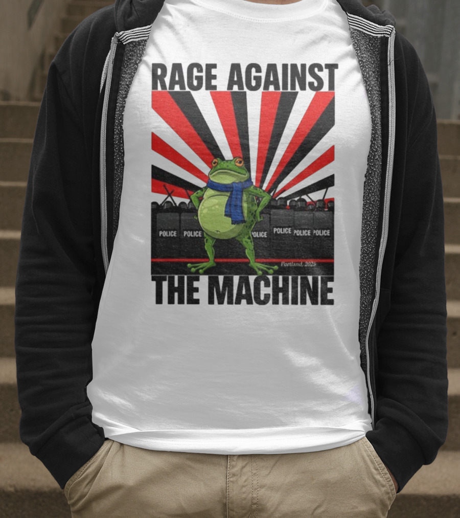 Rage Against The Machine Portland Frog Police 2025 Anti Trump Vintage T-Shirt