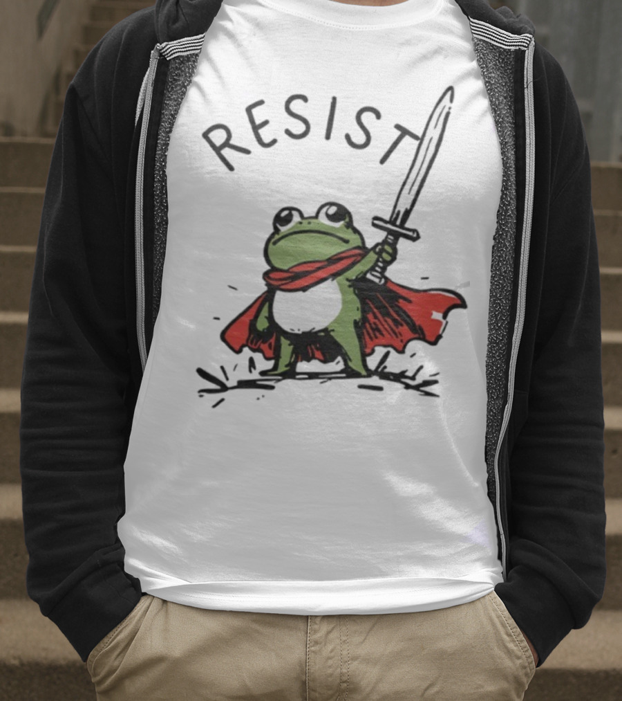 Portland Frog Resist Sword Cape T-Shirt