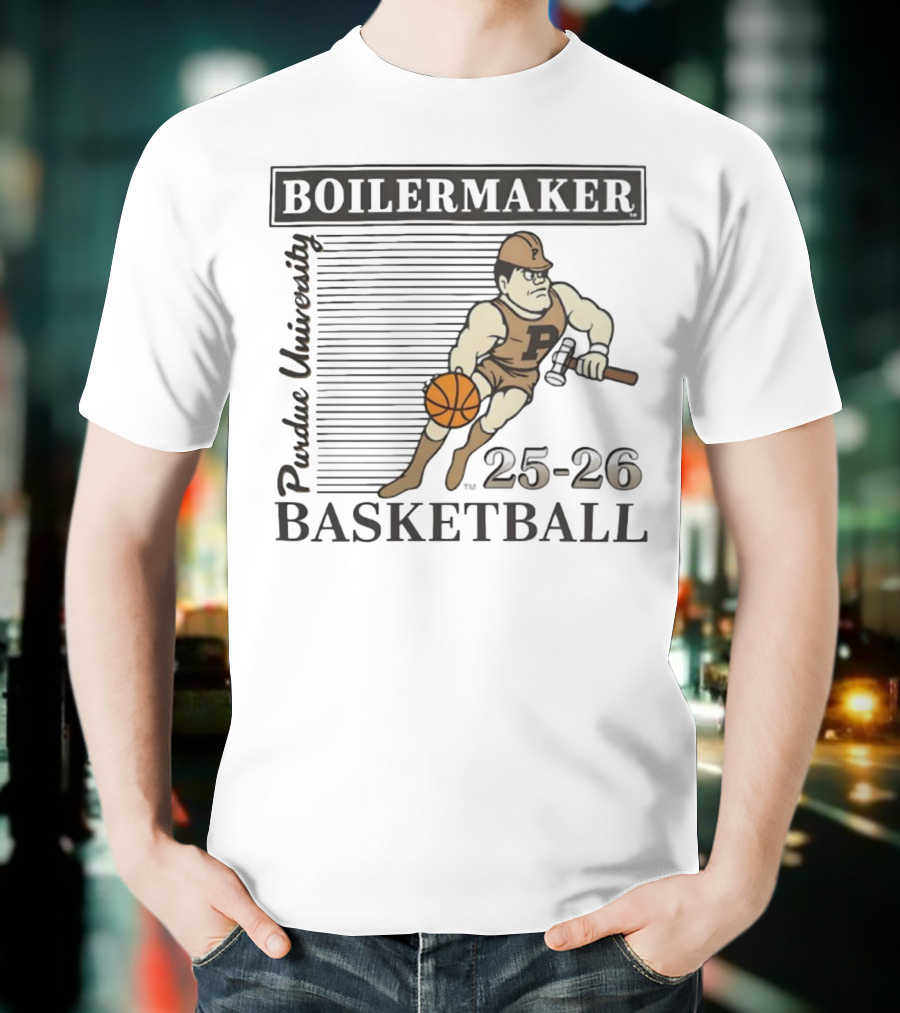 Purdue University Boilermaker 25-26 Basketball Vintage Russell Athletic T-Shirt