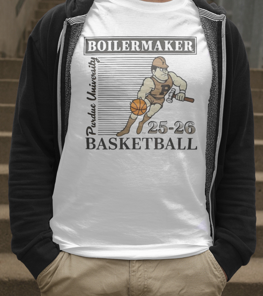 Purdue University Boilermaker 25-26 Basketball Vintage Russell Athletic T-Shirt