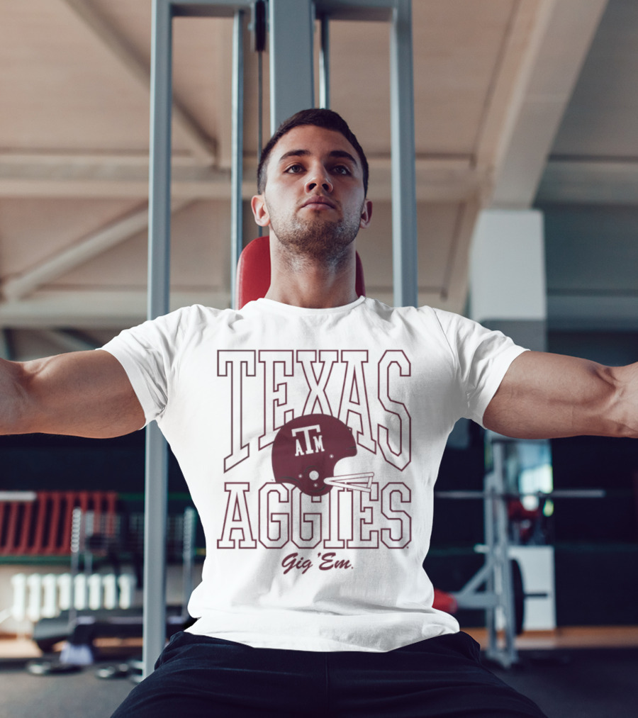 Texas A&M Aggies Gig 'Em 1975 Football Helmet A&M T-Shirt
