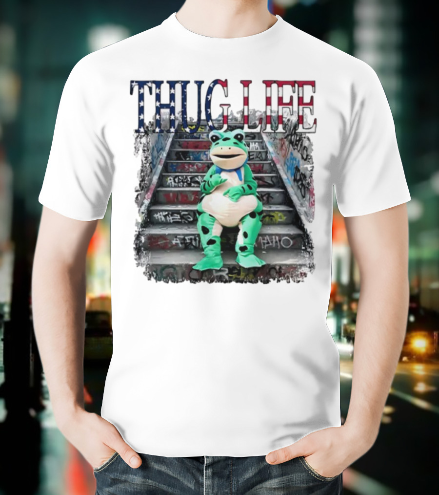 THUG LIFE Frog Costume Graffiti Steps T-Shirt