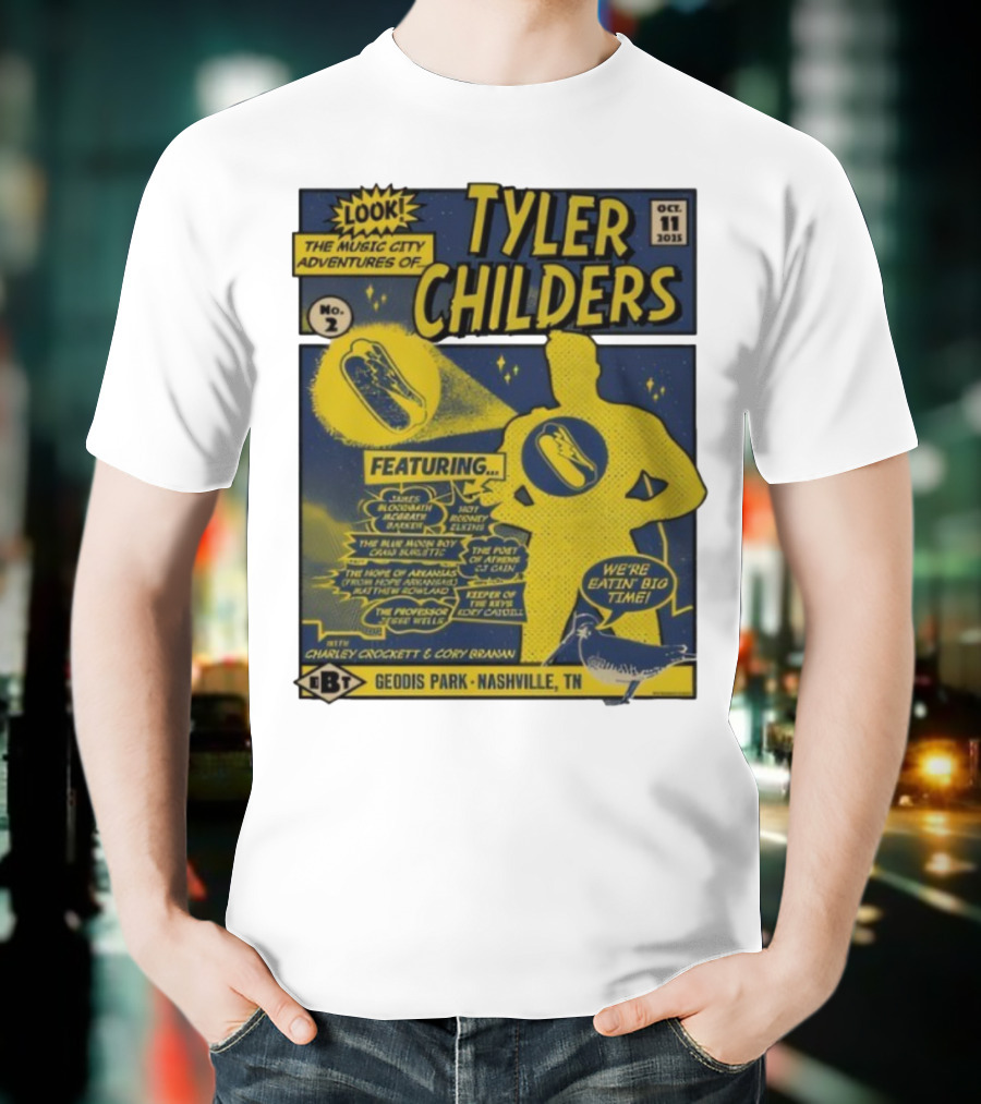 Tyler Childers The Music City Adventures Featuring Charley Crockett Cory Branan GEODIS Park Nashville TN Oct 11 2025 T-Shirt