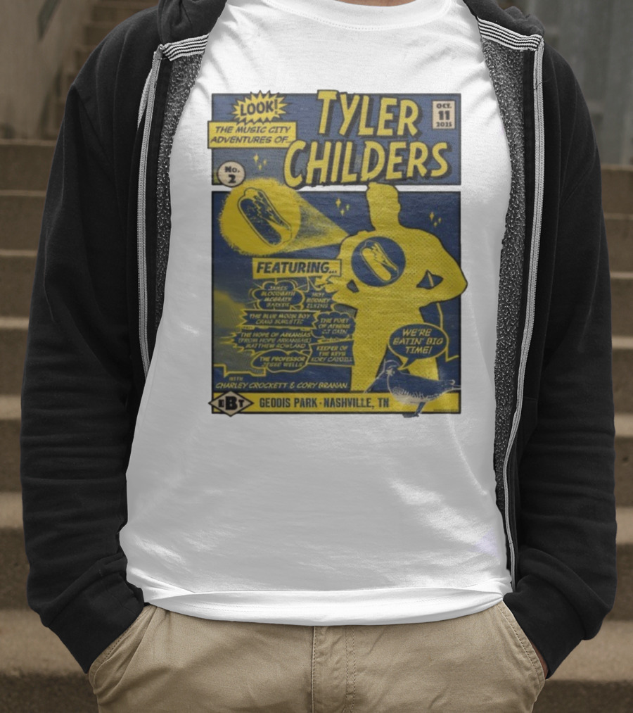 Tyler Childers The Music City Adventures Featuring Charley Crockett Cory Branan GEODIS Park Nashville TN Oct 11 2025 T-Shirt
