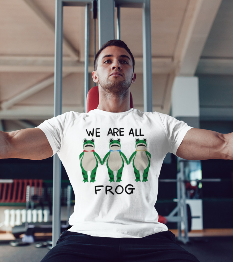 We Are All Frog Portland Trio Fun Quirky Green Frog Characters T-Shirt