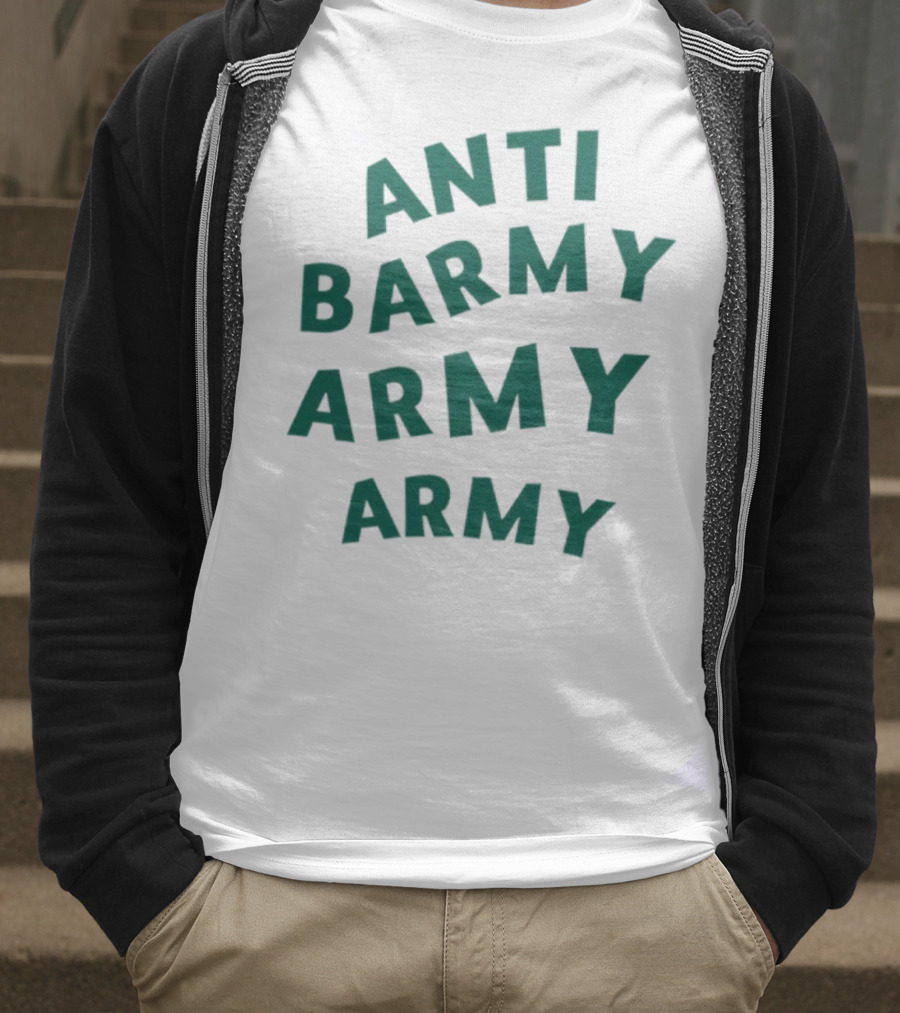 Anti Barmy Army Text Graphic T-Shirt
