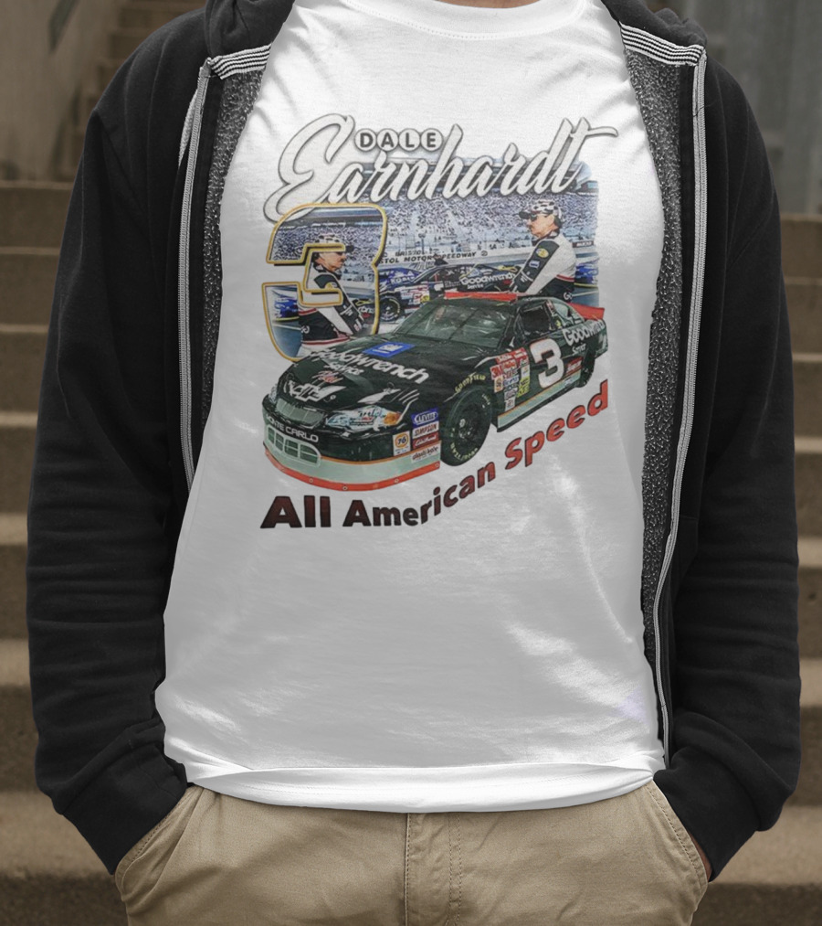 Dale Earnhardt Chevrolet Monte Carlo Number 3 Goodwrench NASCAR All American Speed T-Shirt