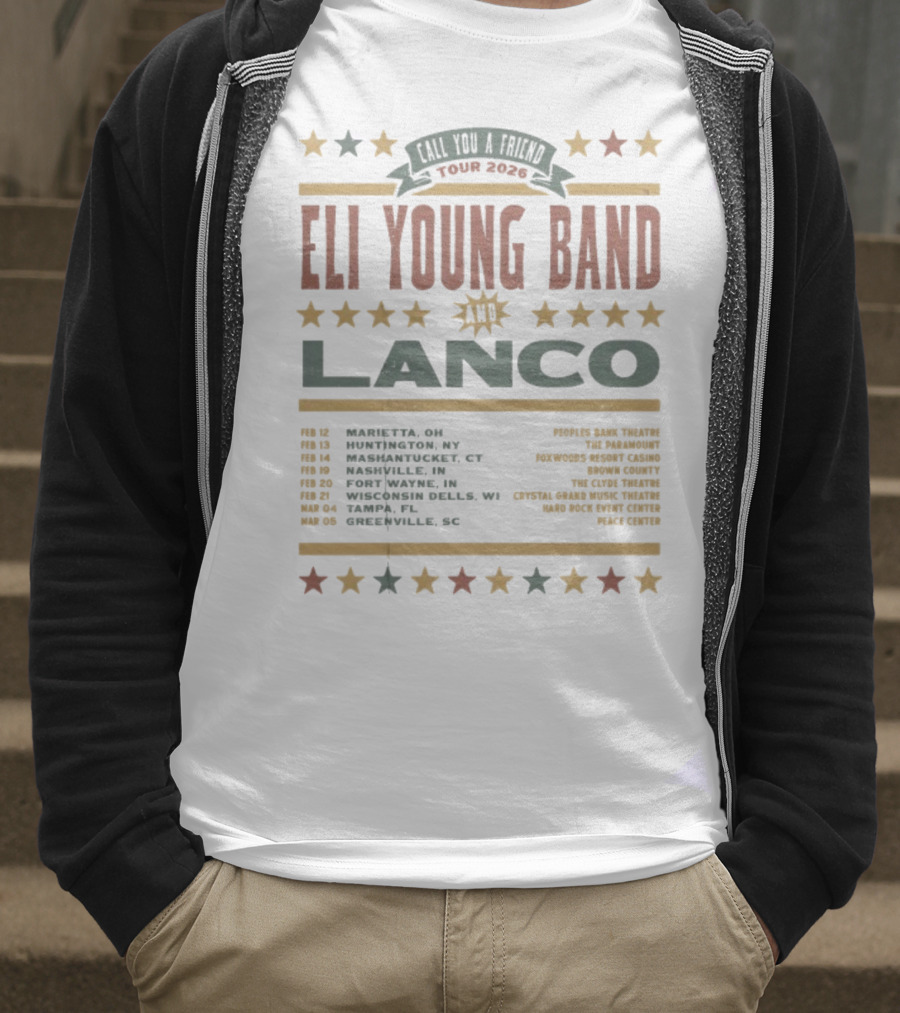 Eli Young Band Tour 2026 Lanco With Special Guest Locations T-Shirt