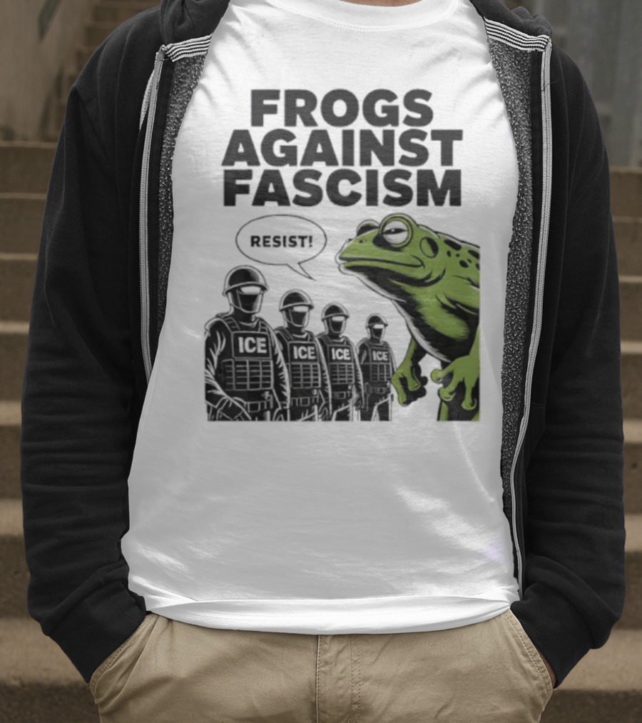 Frogs Against Fascism Resist No Kings USA 50501 T-Shirt