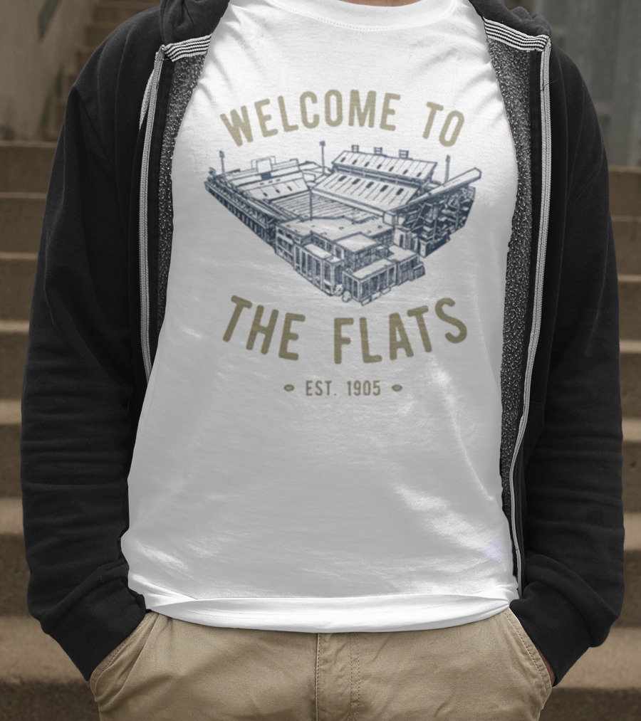 Georgia Tech Yellow Jackets Welcome To The Flats Est 1905 Stadium Blueprint T-Shirt