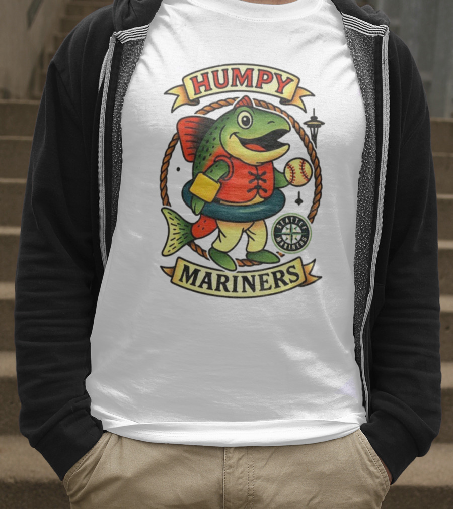 Humpy Salmon Seattle Mariners Mascot MLB Baseball 2025 T-Shirt