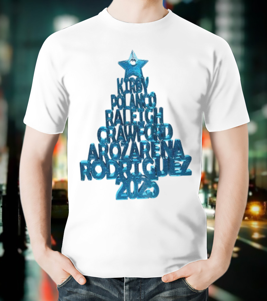 Kirby Polanco Raleigh Crawford Arozarena Rodriguez 2025 Christmas Tree T-Shirt