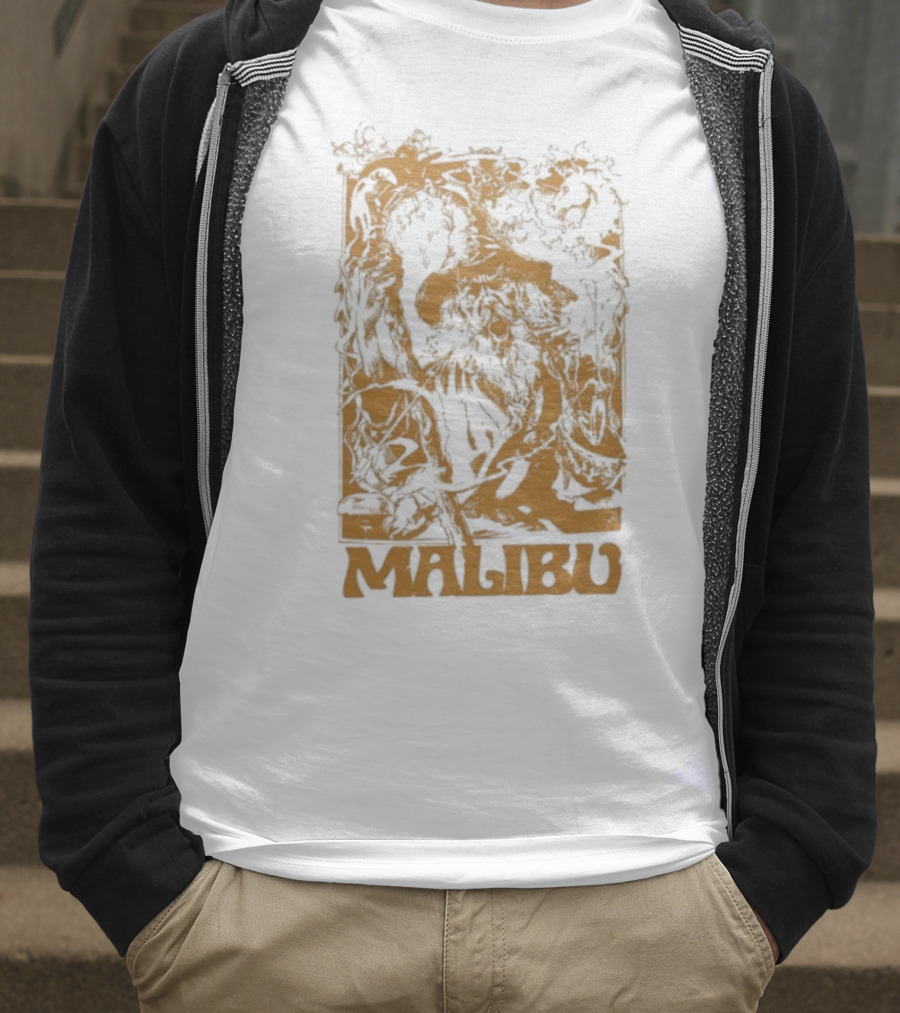 Malibu Wizard Mystical Floral Art Vintage Style T-Shirt