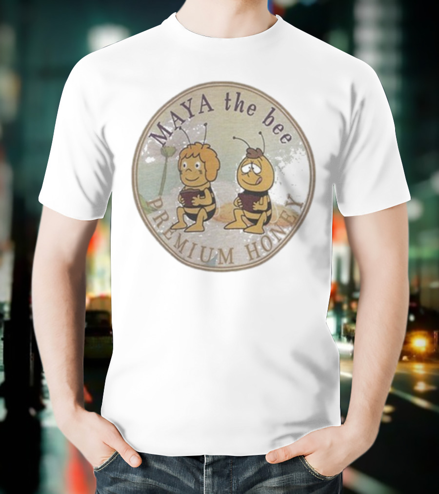 Maya The Bee Premium Honey Badge Featuring Iconic Characters T-Shirt