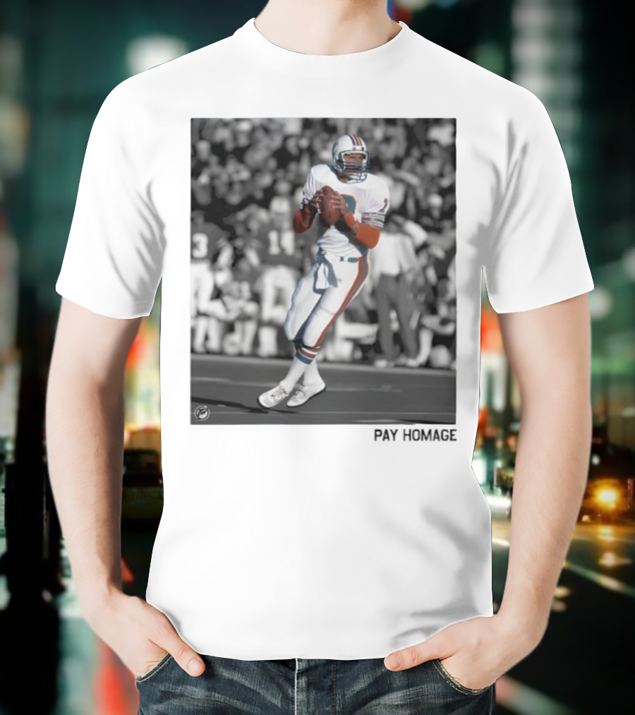 Miami Dolphins Dan Marino Ash Retro Football Legend T-Shirt