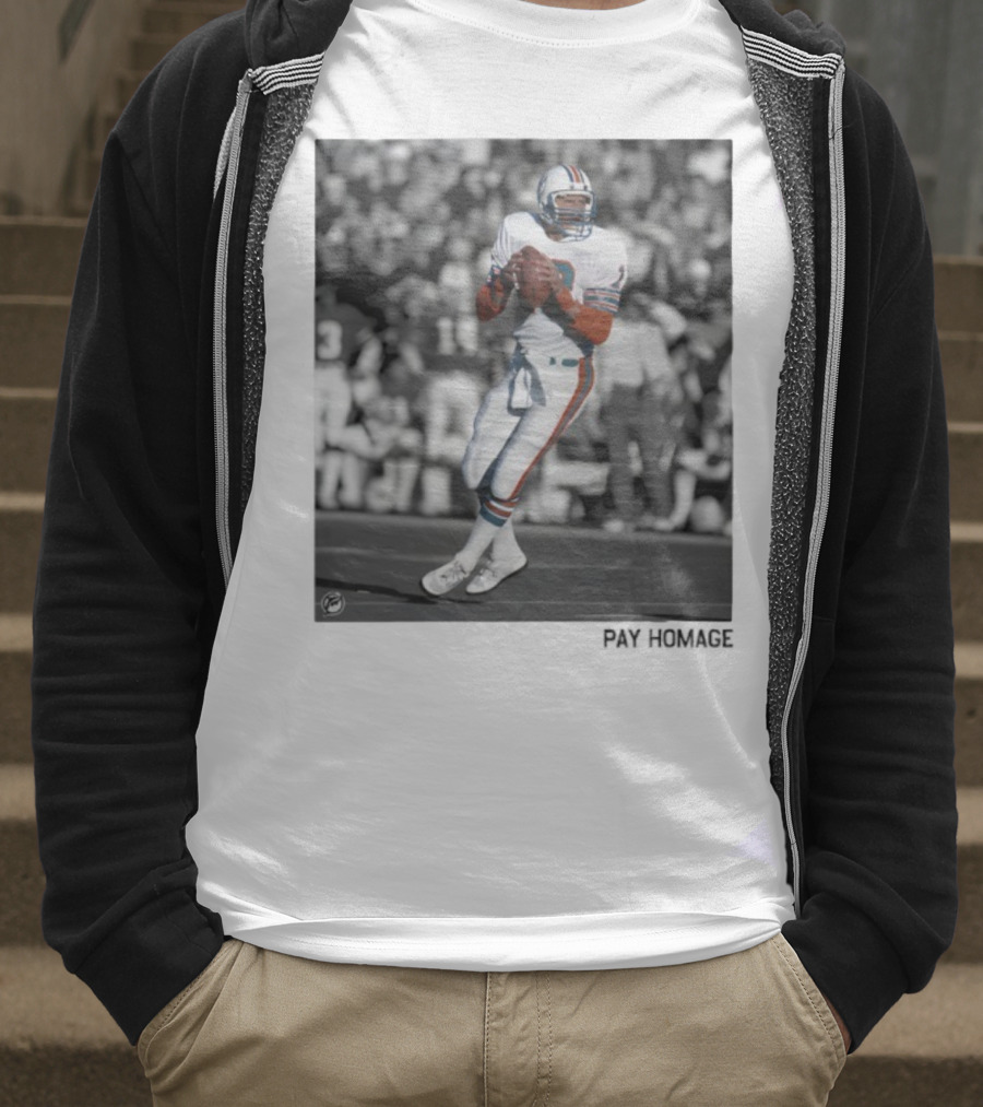 Miami Dolphins Dan Marino Ash Retro Football Legend T-Shirt