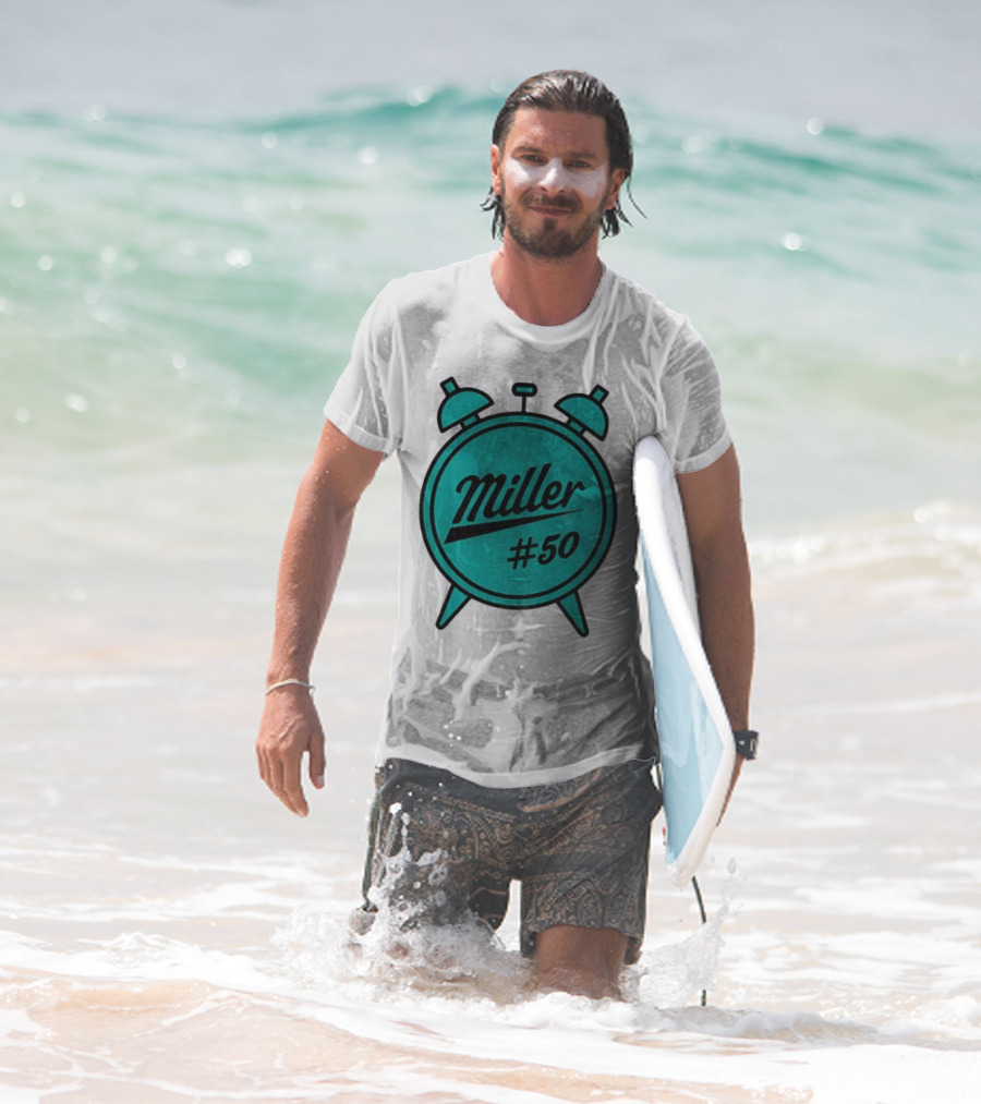 Miller Lite #50 Miller O'Clock Teal Alarm T-Shirt