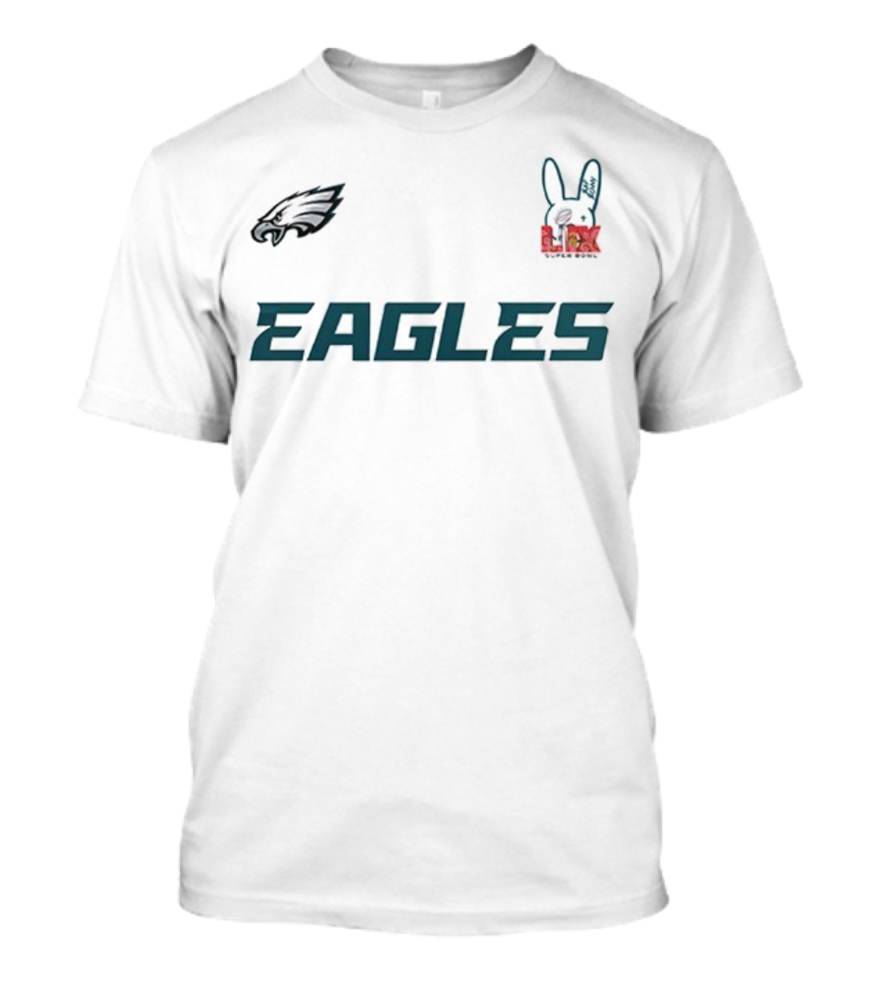 Philadelphia Eagles Bad Bunny 2025 Halftime Show Collaboration T-Shirt