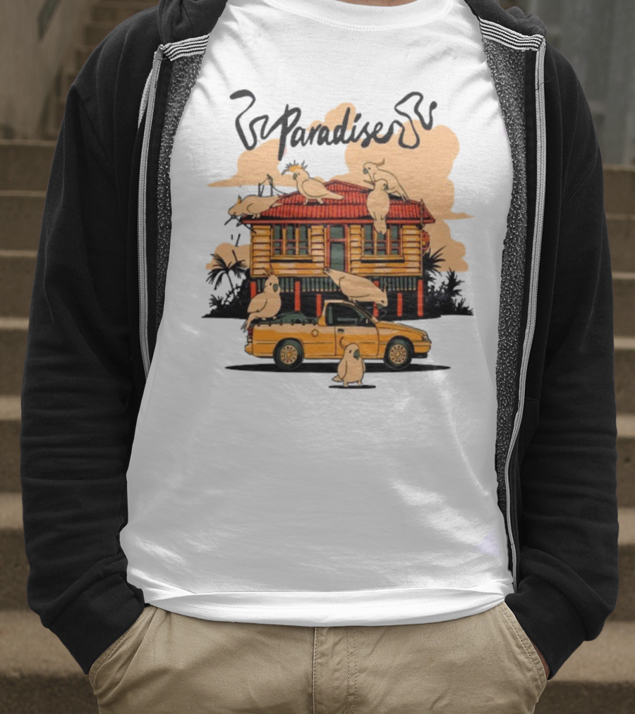 Phoebe Paradise Cockatoo House With Cockatoos And Ute Graphic T-Shirt