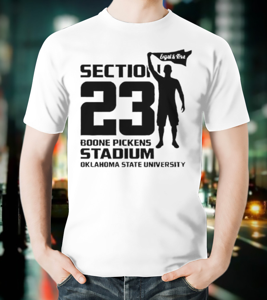Section 23 Boone Pickens Stadium Oklahoma State University Pistol Pete T-Shirt