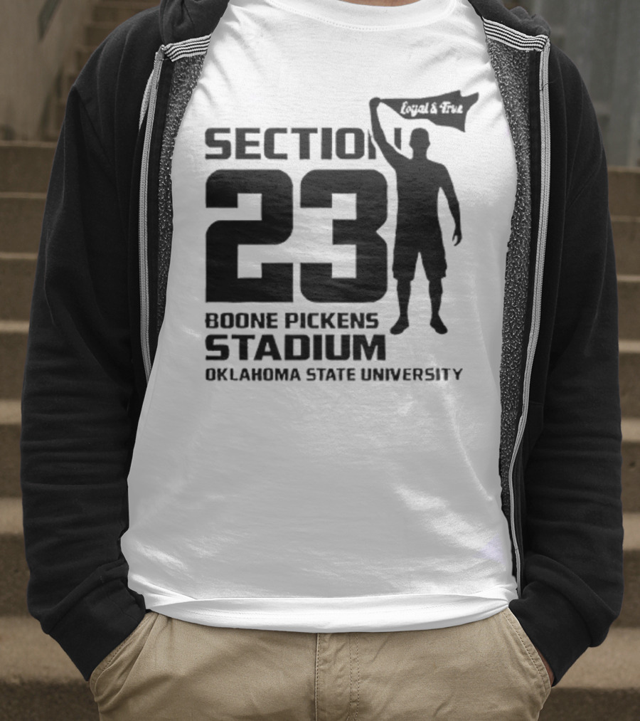 Section 23 Boone Pickens Stadium Oklahoma State University Pistol Pete T-Shirt