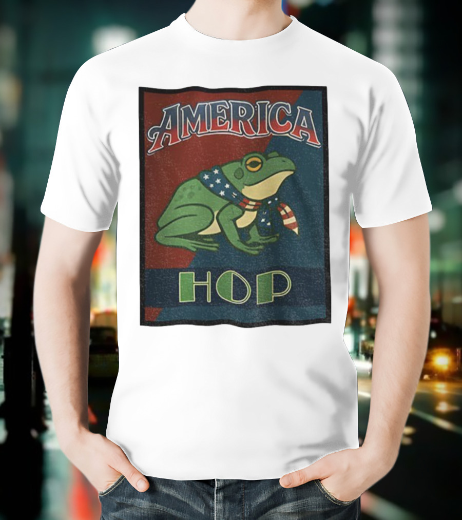 America Frog HOP Patriotic Protest Portland T-Shirt