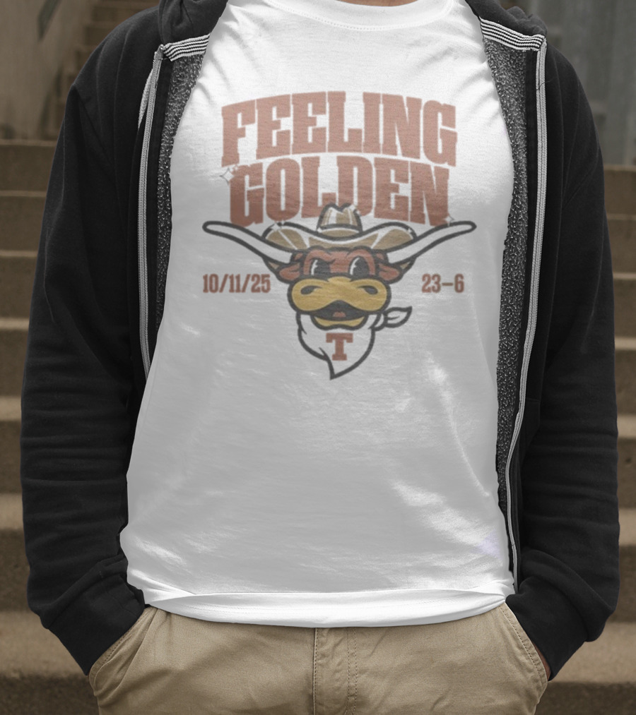 Texas Longhorns Feeling Golden Mascot 10/11/23 23-6 T-Shirt