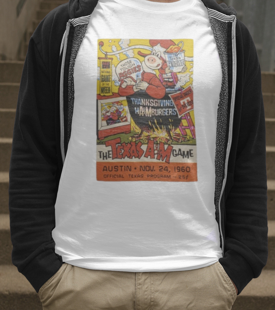 Texas Longhorns Thanksgiving Texas A&M Game Austin Nov 24 1960 Official Program T-Shirt