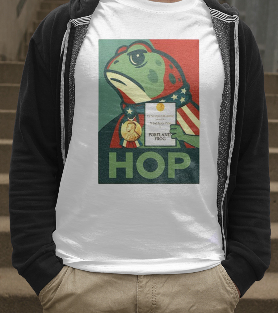 Hop Portland Frog Viral Meme Nobel Peace Prize Political Funny T-Shirt