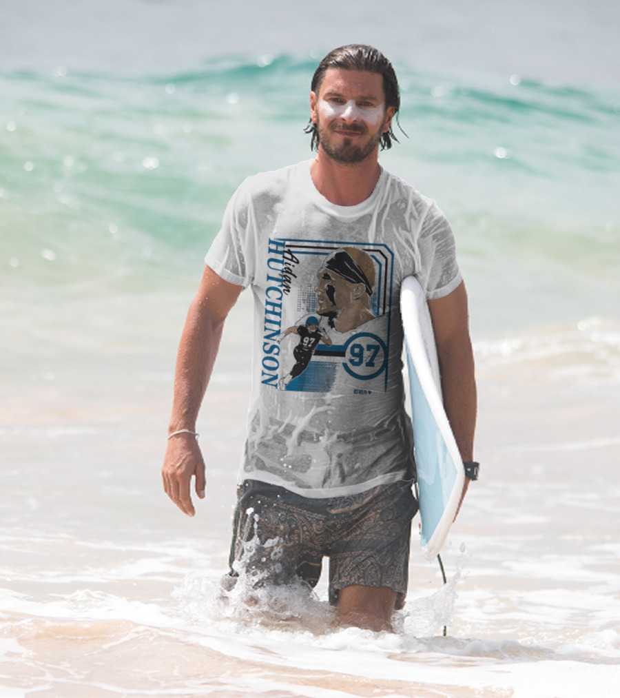 Aidan Hutchinson Signature Collage 97 Athlete Portrait T-Shirt