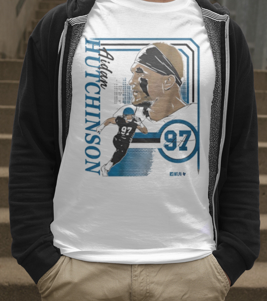 Aidan Hutchinson Signature Collage 97 Athlete Portrait T-Shirt